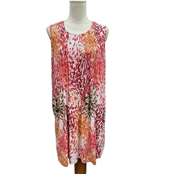Calvin Klein Women’s Dress Size Large Sleeveless Tropical Floral - Picture 1 of 11
